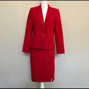 Tommy Hilfiger Suit Set Jacket Blazer Skirt Red